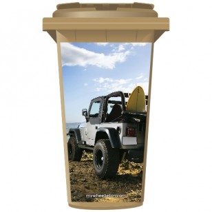 Jeep On The Beach Wheelie Bin Sticker Panel